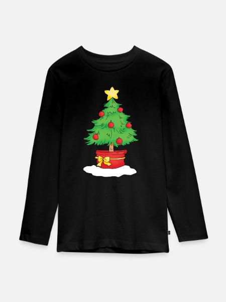 Christmas Tree - Teenager Premium Organic Long Sleeve Shirt - black