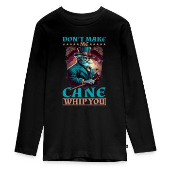 Ne me fais pas te fouetter 10 - T-shirt manches longues Premium Ado - noir - Devant - AI Model Kid Female (0cm)