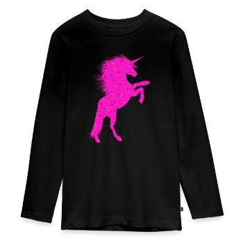 licorne - T-shirt manches longues Premium Ado - noir - Devant - AI Model Kid Female (0cm)