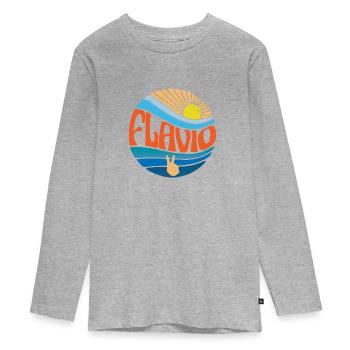 Flavio Chemise Vintage Sunset Flavio Groovy Tie Dye - T-shirt manches longues Premium Ado - gris chiné - Devant