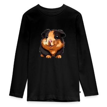 Meerschweinchen für eine Meerschweinchen - Teenager Premium Bio Langarmshirt - Schwarz - Vorne - AI Model Kid Female (0cm)