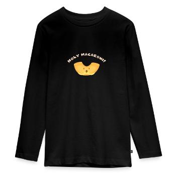Holy Macaroni - World Pasta Day / Welt-Nudeltag - Teenager Premium Bio Langarmshirt - Schwarz - Vorne - AI Model Kid Female (0cm)