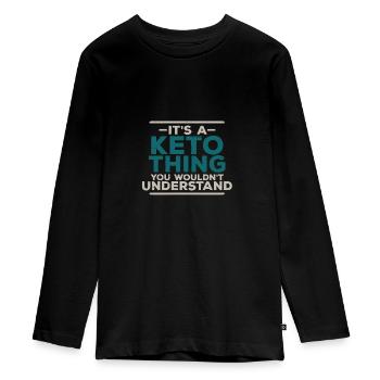 KETO - Teenager Premium Bio Langarmshirt - Schwarz - Vorne - AI Model Kid Female (0cm)