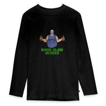 Gemüse Verkäufer - Teenager Premium Bio Langarmshirt - Schwarz - Vorne - AI Model Kid Female (0cm)
