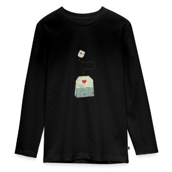 Teabag Gift Baby Pregnant Mom - Teenager Premium Organic Long Sleeve Shirt - black - Front - AI Model Kid Female (0cm)