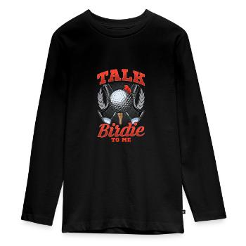 Parlez Birdie To Me Funny Golfing Pun - T-shirt manches longues Premium Ado - noir - Devant - AI Model Kid Female (0cm)