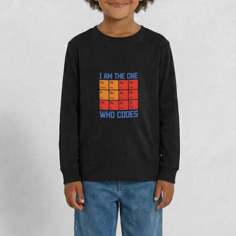 I Am The One Who Codes Programming Programmer Nerd Teenager Premium Bio Langarmshirt