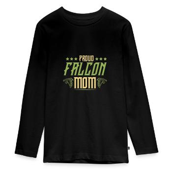 Maman fauconnerie - T-shirt manches longues Premium Ado - noir - Devant - AI Model Kid Female (0cm)