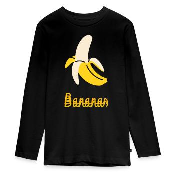 Illustration pop art de banane - Design amusant de banane - T-shirt manches longues Premium Ado - noir - Devant - AI Model Kid Female (0cm)