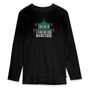 B4RCODE. Chinese Temple - Teenager Premium Bio Langarmshirt - Schwarz - Vorne - AI Model Kid Female (0cm)