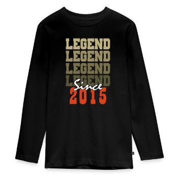 Vintage-Geschenk zum 9. Jahrestag, geboren vor einem Monat im Jahr 2015 - Teenager Premium Bio Langarmshirt - Schwarz - Vorne - AI Model Kid Female (0cm)