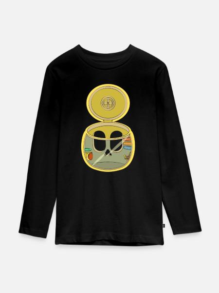 KABINE - Teenager Premium Bio Langarmshirt - Schwarz