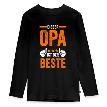 Bester Opa - Teenager Premium Bio Langarmshirt - Schwarz - Vorne - AI Model Kid Female (0cm)
