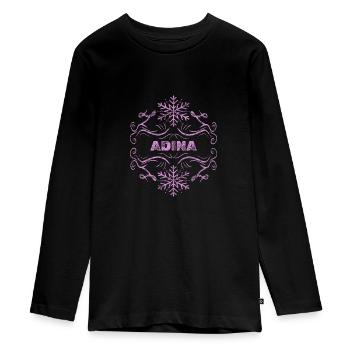Ehefrau Adina - Teenager Premium Bio Langarmshirt - Schwarz - Vorne - AI Model Kid Female (0cm)