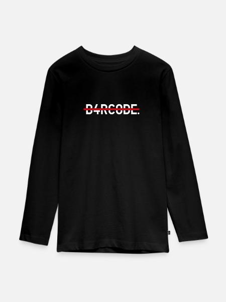 B4RCODE. Strike - Teenager Premium Bio Langarmshirt - Schwarz