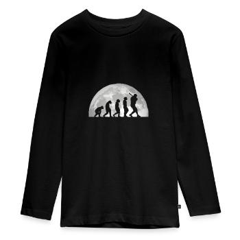 Baseballspieler Evolution Baseball - Teenager Premium Bio Langarmshirt - Schwarz - Vorne - AI Model Kid Female (0cm)