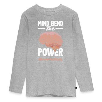 Unlock Your Brain's Potential Neuroplasticity - Teenager Premium Bio Langarmshirt - Grau meliert - Vorne
