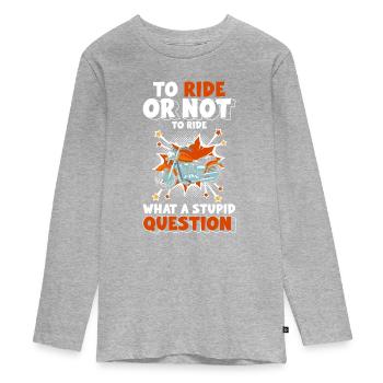 Retro Style Illustration - Teenager Premium Organic Long Sleeve Shirt - heather grey - Front