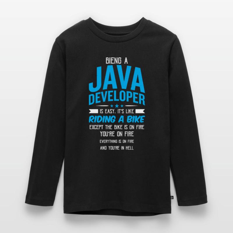 Java Developer Teenager Premium Bio Langarmshirt