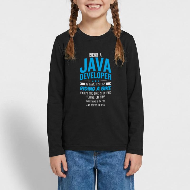 Java Developer Teenager Premium Bio Langarmshirt