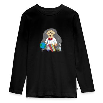 LABRADOR Wissenschaftler - Teenager Premium Bio Langarmshirt - Schwarz - Vorne - AI Model Kid Female (0cm)