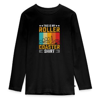 Parc à thème de montagnes russes - T-shirt manches longues Premium Ado - noir - Devant - AI Model Kid Female (0cm)