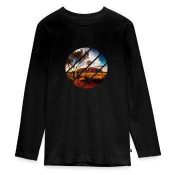 Uluru Australia Ayers Rock Aborigine - Teenager Premium Organic Long Sleeve Shirt - black - Front - AI Model Kid Female (0cm)