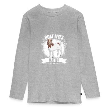 Goat Lives Matter Élevage de chèvres boers drôles pour - T-shirt manches longues Premium Ado - gris chiné - Devant