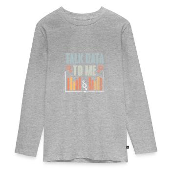 Talk Data To Me Retro Data Science Deep Learning - Teenager Premium Bio Langarmshirt - Grau meliert - Vorne