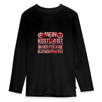 My costume is smeared with blood in the laundry - Teenager Premium Organic Long Sleeve Shirt - black - Front - AI Model Kid Female (0cm)