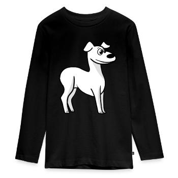 Whippet - Teenager Premium Organic Long Sleeve Shirt - black - Front - AI Model Kid Female (0cm)