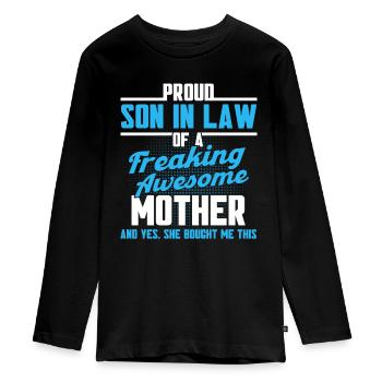 Gendre Son gendre - T-shirt manches longues Premium Ado - noir - Devant - AI Model Kid Female (0cm)