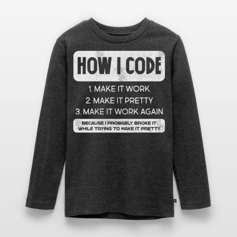 Programmierer, Code, Nerd, Programmierung Teenager Premium Bio Langarmshirt