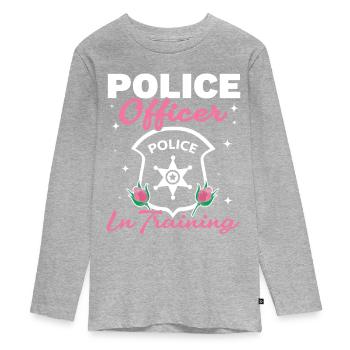 Police officer in training Police officer - Teenager Premium Organic Long Sleeve Shirt - heather grey - Front