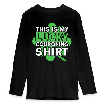 Coupon Shopper Discount Couponer Vente à prix réduit - T-shirt manches longues Premium Ado - noir - Devant - AI Model Kid Female (0cm)