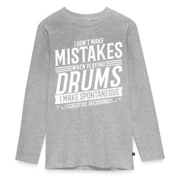 Batteurs Instrument de musique Musique Percussions - T-shirt manches longues Premium Ado - gris chiné - Devant