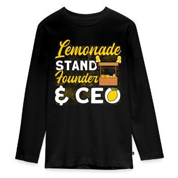 Jus de citron Jus de citron Limonade - T-shirt manches longues Premium Ado - noir - Devant - AI Model Kid Female (0cm)