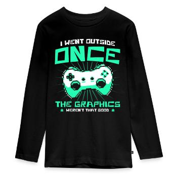 Jeu de hasard Retro Gamer Jeux vidéo Cadeau - T-shirt manches longues Premium Ado - noir - Devant - AI Model Kid Female (0cm)