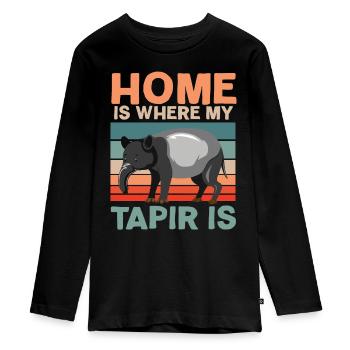 Zuhause ist, wo mein Tapir ist Tierpfleger - Teenager Premium Bio Langarmshirt - Schwarz - Vorne - AI Model Kid Female (0cm)