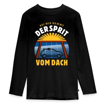 Bei mir kommt der Sprit vom Dach - Photovoltaik - Teenager Premium Bio Langarmshirt - Schwarz - Vorne - AI Model Kid Female (0cm)