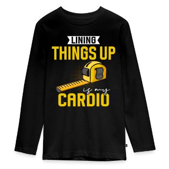 Flooring installer, tile warehouse - Teenager Premium Organic Long Sleeve Shirt - black - Front - AI Model Kid Female (0cm)