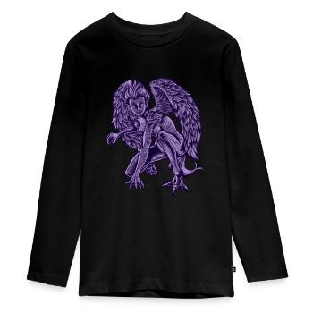 Harpie - T-shirt manches longues Premium Ado - noir - Devant - AI Model Kid Female (0cm)