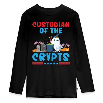 Caretaker of the Crypt School Caretaker Hallowe - Teenager Premium Organic Long Sleeve Shirt - black - Front - AI Model Kid Female (0cm)