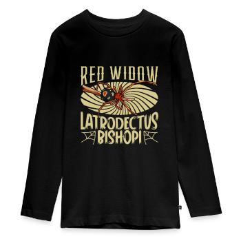 Araignée veuve rouge - T-shirt manches longues Premium Ado - noir - Devant - AI Model Kid Female (0cm)
