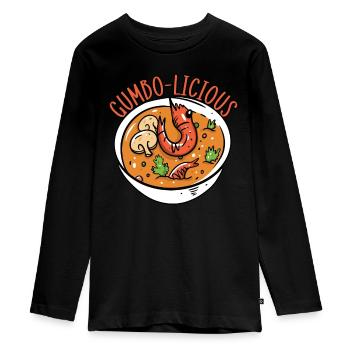 Gumbo-Liebhaber Foodie Louisiana Essen Cajun-Küche - Teenager Premium Bio Langarmshirt - Schwarz - Vorne - AI Model Kid Female (0cm)
