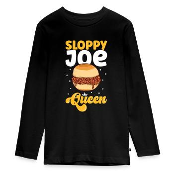 Sloppy Joe Queen - Teenager Premium Bio Langarmshirt - Schwarz - Vorne - AI Model Kid Female (0cm)