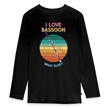 I love Bassoon - Teenager Premium Organic Long Sleeve Shirt - black - Front - AI Model Kid Female (0cm)