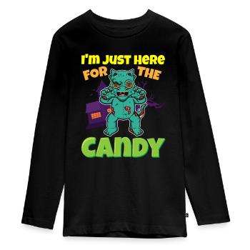 I'm Just Here For The Candy Scary Halloween Beast - Teenager Premium Bio Langarmshirt - Schwarz - Vorne - AI Model Kid Female (0cm)