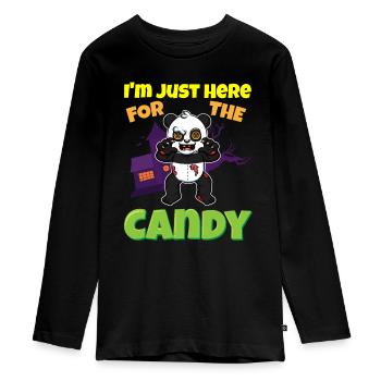 I'm Just Here For The Candy Scary Halloween Beast - Teenager Premium Bio Langarmshirt - Schwarz - Vorne - AI Model Kid Female (0cm)