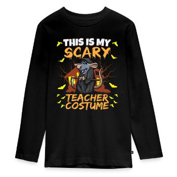 C’est mon effrayant professeur Costume School Halloween - T-shirt manches longues Premium Ado - noir - Devant - AI Model Kid Female (0cm)